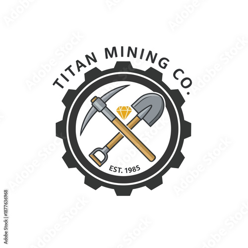 Titan Mining Co Logo with Tools.