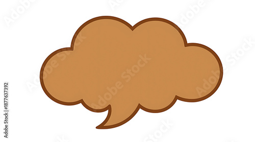 3D gingerbread cookie cloud speech bubble shape isolated on transparent background.
