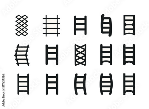 Cross-training Logo Variations. Cross-training. Icon set. Set Logo of cross-training: agility ladder. harmonious logo variations of the same emblematic