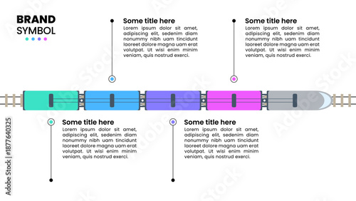 Infographic template. Train with 4 options or steps