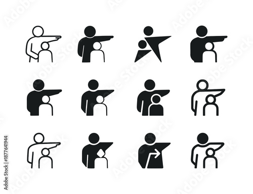 Teacher Development Logos. Teacher training and development. Icon set. Set Logo of teacher training and development: mentor guiding figure. harmonious logo