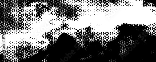 Triangular geometric pattern. Black white triangle background .