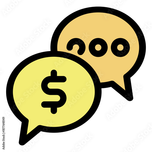 Financial Chat Bubble Icon for Pricing and Negotiation Discussion