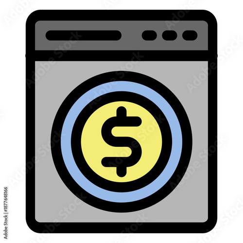 Automated Financial Transaction Machine Payment Icon