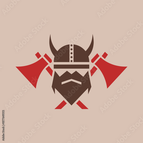 Nordic Viking Icon Art Inspired by Norse Mythology and Battle Gear