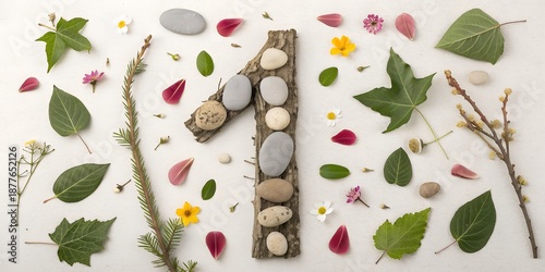 a number creating with natural things
