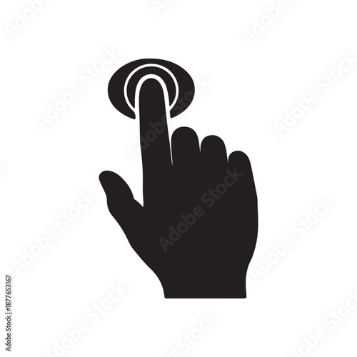 Black Click icon silhouette vector flat illustration