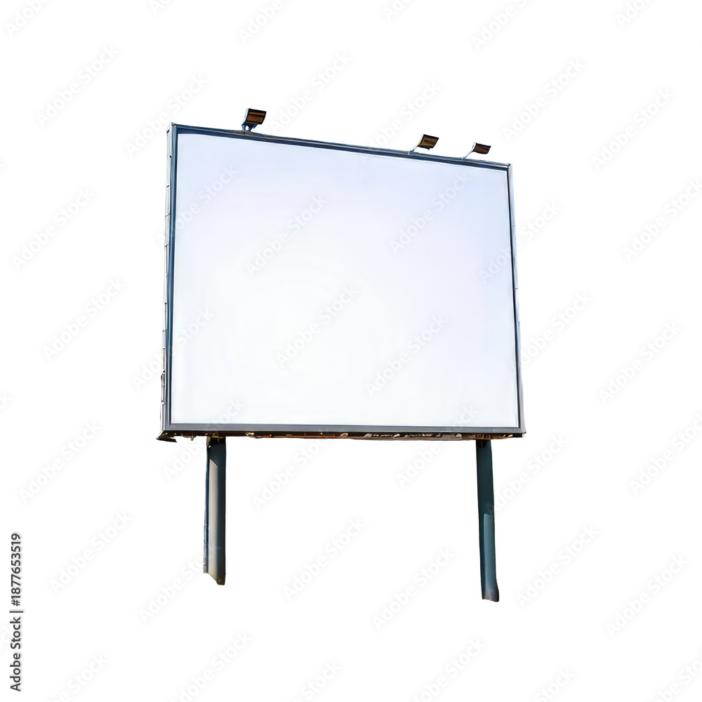 Fototapeta premium A large, blank, outdoor sign against a black backdrop