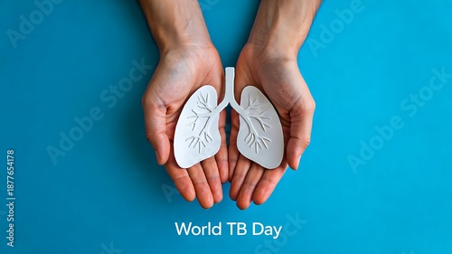 World tb day awareness showing human lungs health concept
