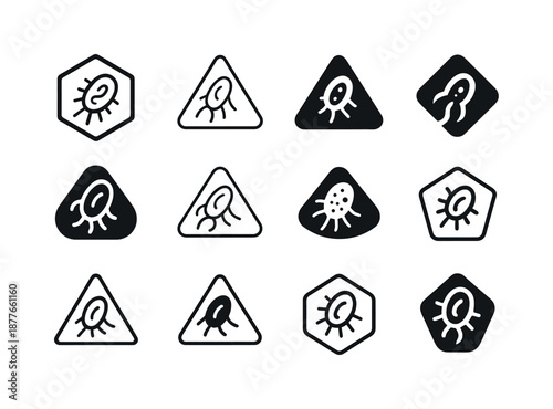 Extraterrestrial Life Icon Set. The search for ancient extraterrestrial life. Icon set. Set Logo of the search for ancient extraterrestrial life: