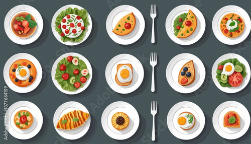 vector of food cute