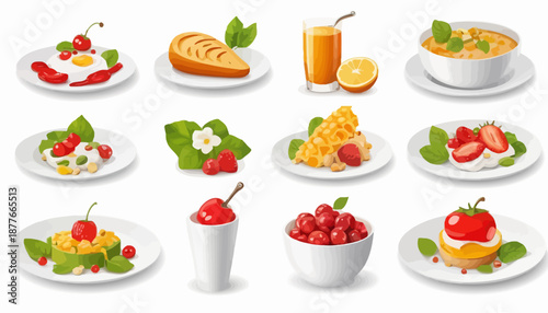 vector of food cute