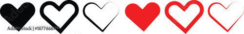 Foto Ultimate Graphic Design Toolkit of Red and Black Heart Icons for Wedding and Val