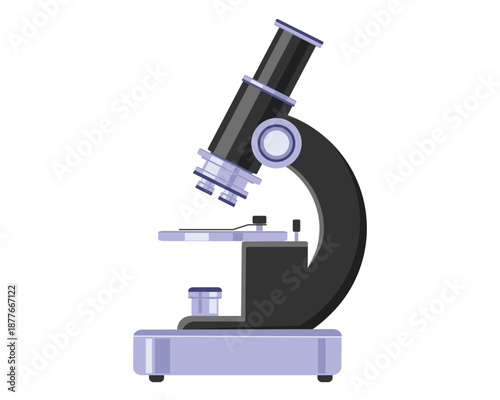 Modern Research. Microscope Vector isolated on white background