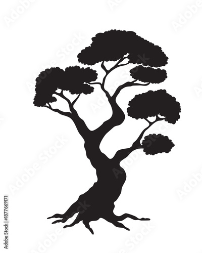 Realistic tree. Isolated icon on white background. Spring tree for your design. Vector symbol sign. Plants, landscape design. Eco idea concept.