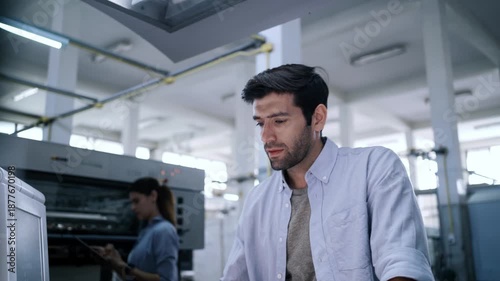 Workers continue to operate under stressful working conditions at the printing plant.