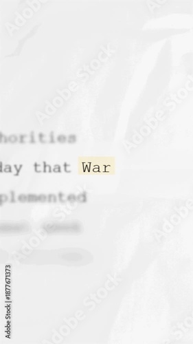 Animated WAR text highlighted on a dramatic dynamic background