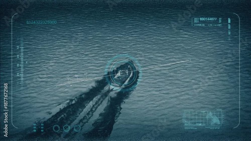 Military Tracks Boat Drone HUD DIsplay