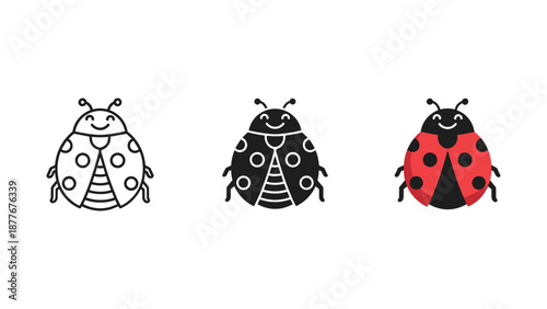 Ladybug Vector Illustrations in Different Styles