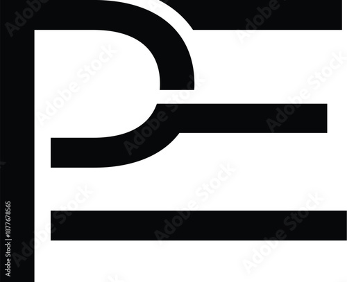 Letter PE minimalist logo design