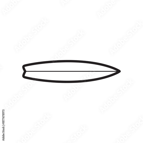 Surf board outline silhouette vector flat illustration