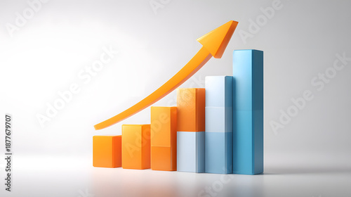3D Upward Growth Bar Chart with Rising Arrow Isolated on White Background Free Download 3D Upward Growth Bar Chart with Rising Arrow Isolated on White Background - GFXLoad