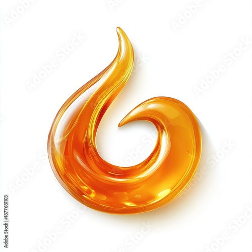 Yellow oil drops on white background