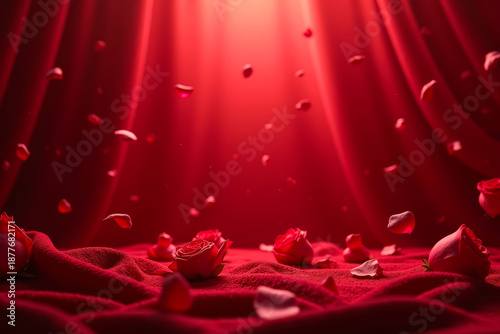 Luxury Valentine Velvet Background. Romantic Hospitality Background. Premium Valentine Texture