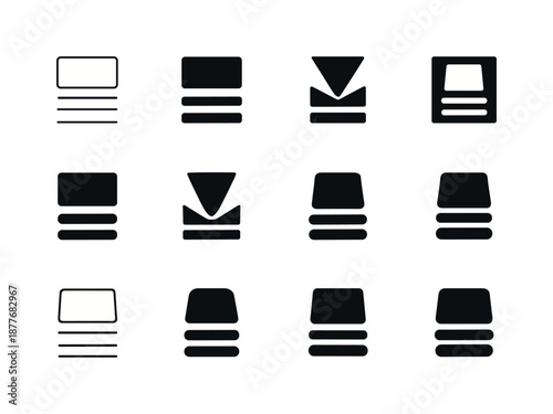 Typographic Logo Variations. Typographic hierarchy. Icon set. Set Logo of typographic hierarchy: headline block. harmonious logo variations of the same