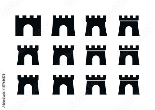 Historical Battle Icons. Historical battlefields and military history tours. Icon set. Set Logo of Historical battlefields and military history tours: Old