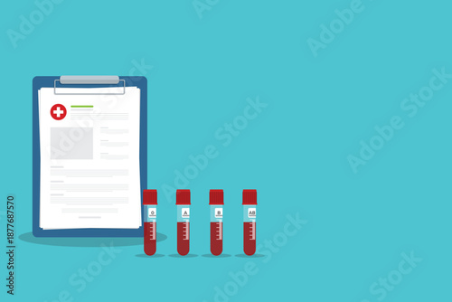 Human blood samples in a medical laboratory ready to be tested, healthcare background.	