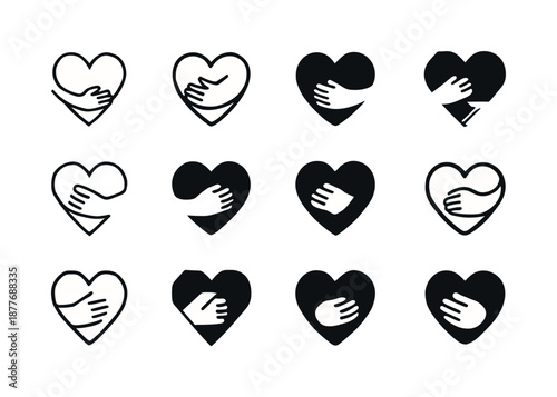 Emotional Needs Icon Set. Understanding emotional needs in romantic relationships. Icon set. Set Logo of understanding emotional needs in romantic