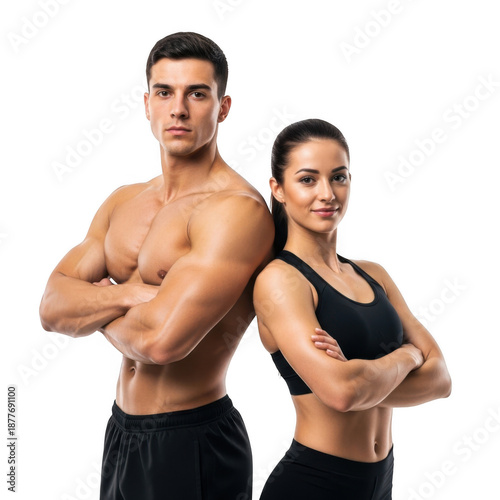Confident athletic couple showcasing fitness and healthy lifestyle