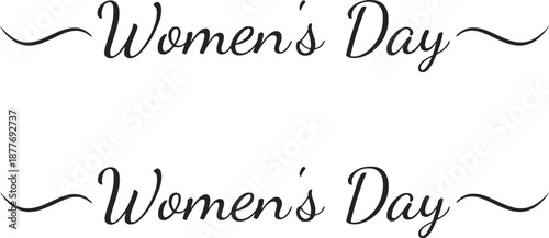 Elegant Cursive Typography for Women's Day Greeting with Decorative Swirls