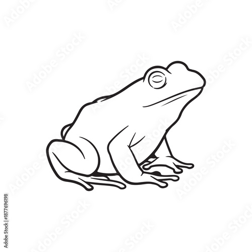 Frog outline silhouette vector flat illustration