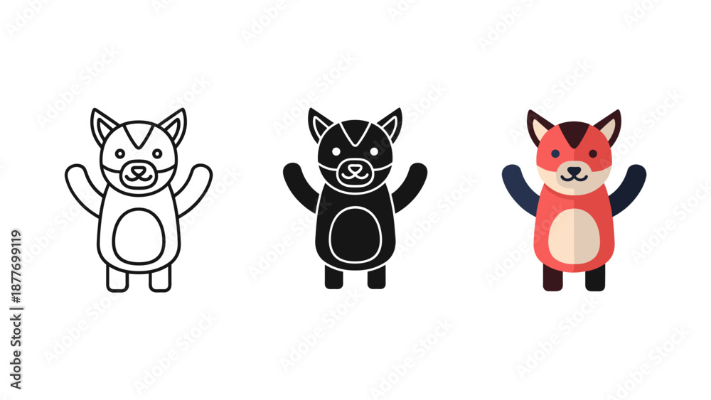Fototapeta premium Vector Fox Illustration Steps