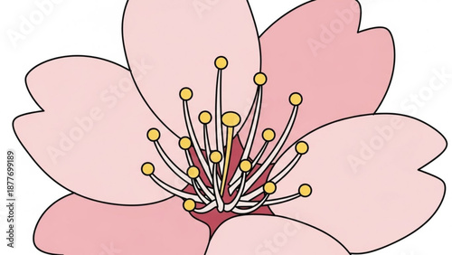 Pink Flower Blossom Isolated on White Background