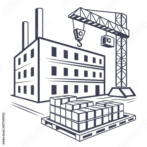 Industrial Raw Material Concept with Refined Solid Block, Metal and Manufacturing Engineering Illustration