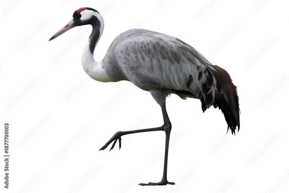 Fototapeta premium Domestic Crane Bird on Transparent Background for Creative Projects