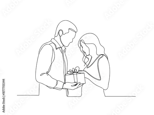 Couple with a small gift