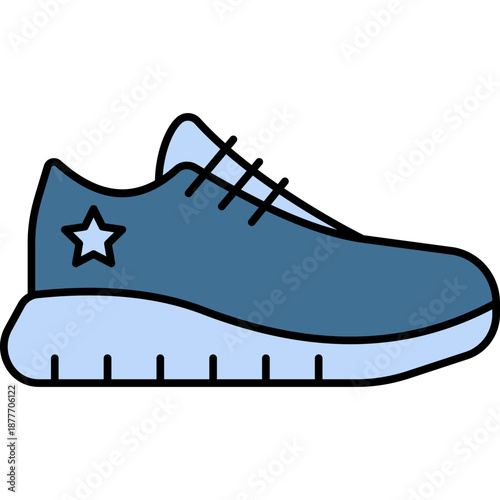 Shoe Colored Outline Icon, Footwear Fashion & Apparel Symbol Vector