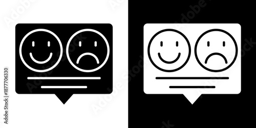 Testimonial  Icon Set White Glyph Style Collection