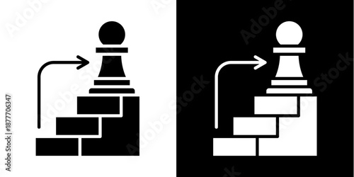 Strategy  Icon Set White Glyph Style Collection