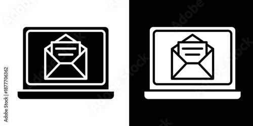 Email  Icon Set White Glyph Style Collection