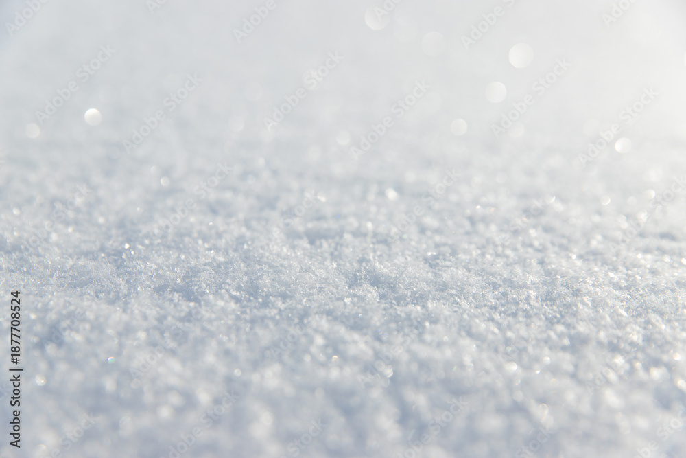 Obraz premium Snow texture background close-up. Selective focus.