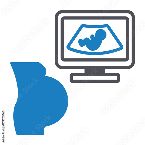 Fetal Monitor Vector Icon which can easily modify or edit