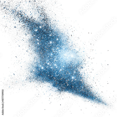Blue Galaxy Nebula Stars on Transparent Background