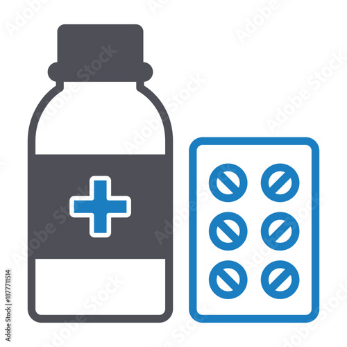 Pills Bottle  Vector Icon which can easily modify or edit