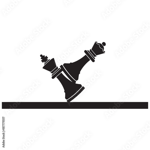 Dramatic chess kings colliding in mid-air with intense competition