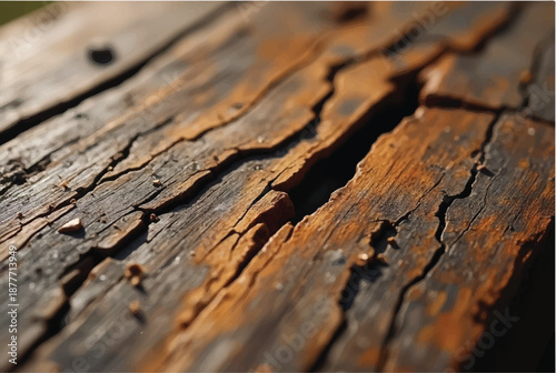 Old wooden background. Weathered old wooden surface with cracks. Old wood background. Wood texture.